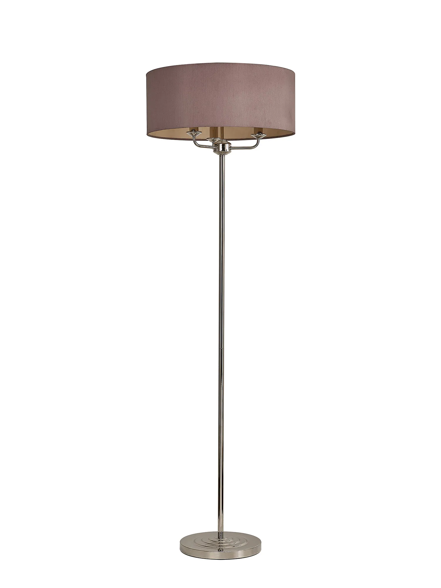 Banyan 45cm 3 Light Floor Lamp Polished Nickel; Taupe DK0898  Deco Banyan PN TA